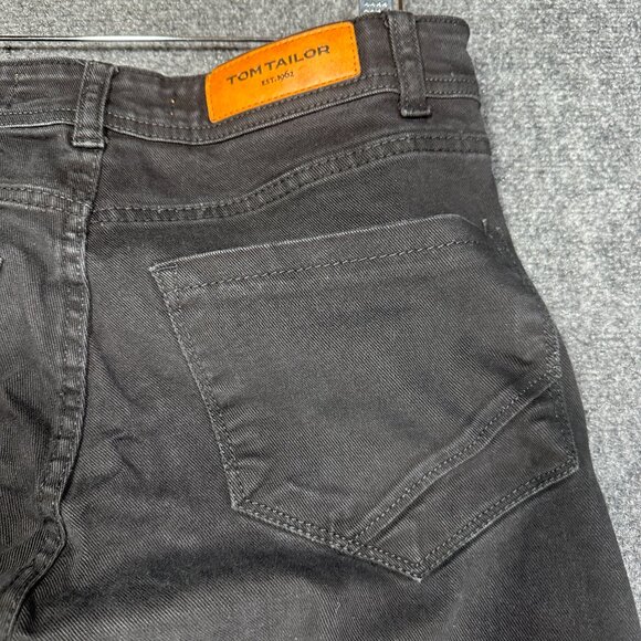 Tom Tailor Jeans Mens 34 Black Cotton Slim Stretch Pockets Button Fly - Picture 9 of 9
